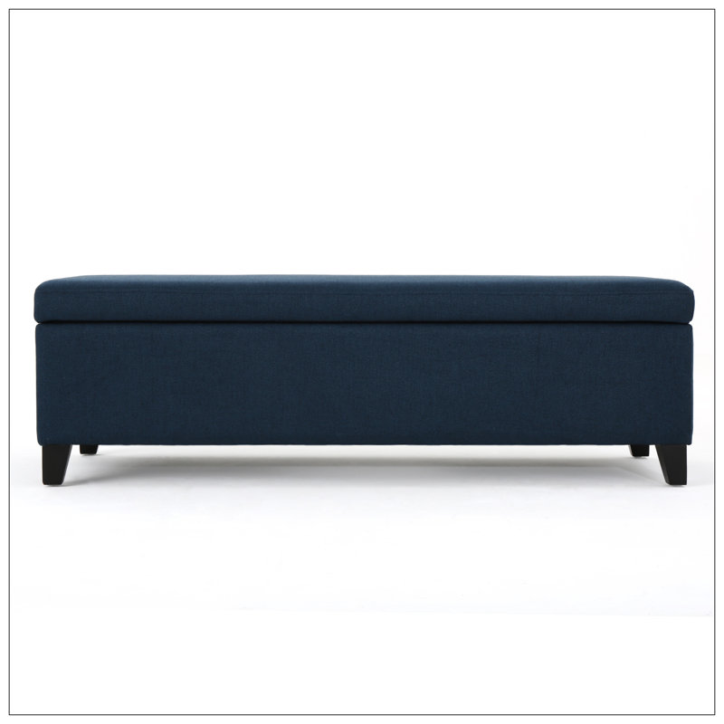 Bedroom Storage Ottoman, Navy Blue