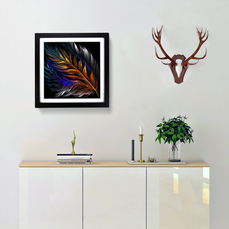 Single Picture Frame Print on Wood, Black