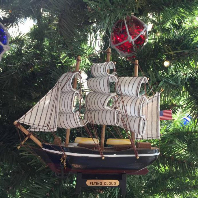 Ornement de Noël nuage bateau