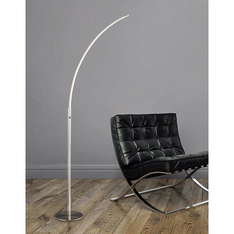 Roxie 66'' LED Arched Floor Lamp, Brushed Nickel
