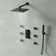 SmartTempFlow LCD Digital Shower System with Handheld Spray,12" Rainfall Shower Head  with Body Jet And Valve