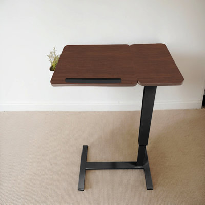 Table de chevet, bureau de chevet pliant Support mobile pour ordinateur portable Table de lit inclinable avec roulettes