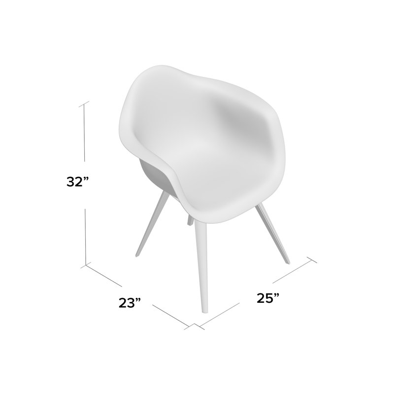 Slice 18'' H Dining Chair, High Gloss White