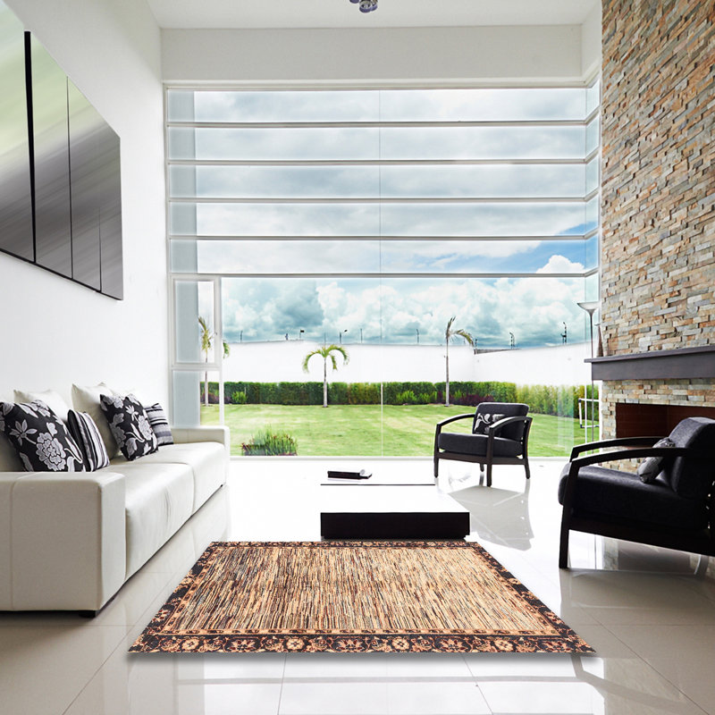 Tapis décoratif multicolore à motif abstrait, Carré 7 pi