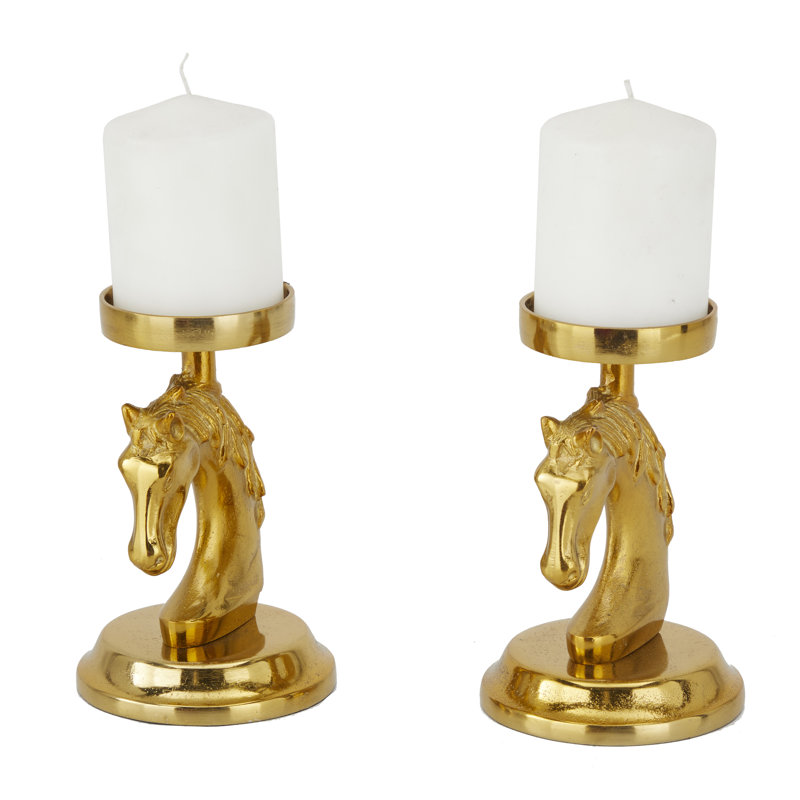 Ensemble de chandelles de table en aluminium, Doré