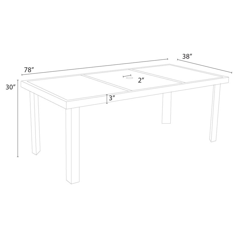 Ehrenfried Outdoor Square Dining Table, Gray
