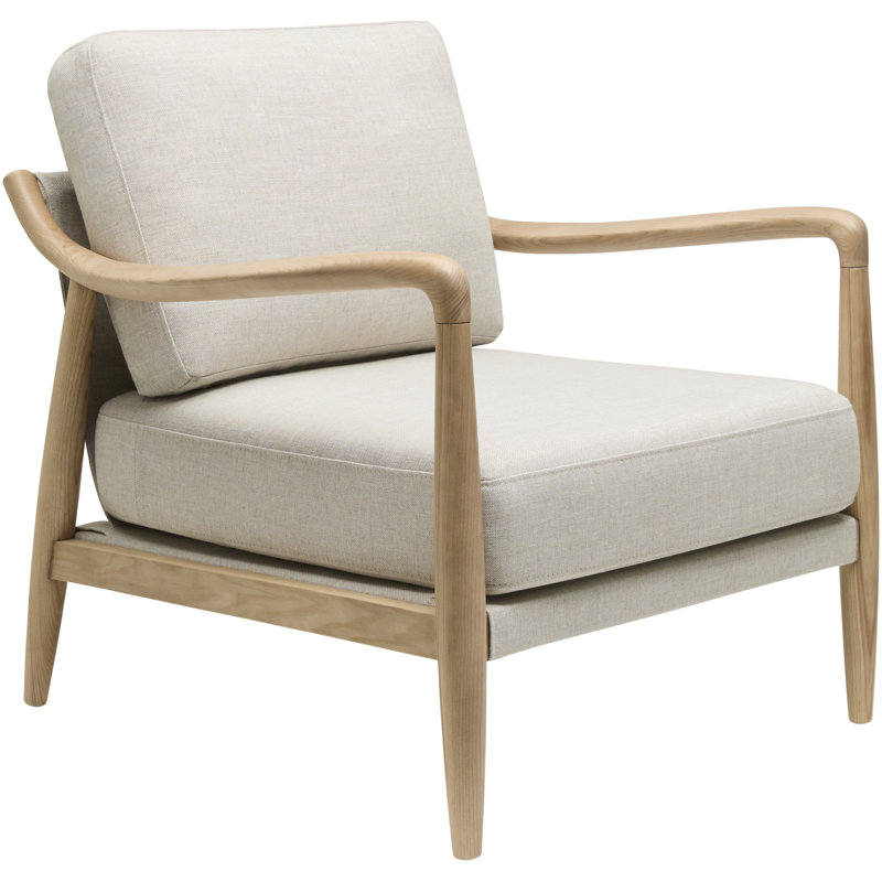 Becki Owens x Surya Gaviota Accent Chair, Gray Linen Blend