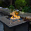 Staghorn 30" Handwoven Rattan Fire Pit Table with Tile Top, Lid & Blue Glass Beads, 50,000 BTU Propane Outdoor Gas Fire Pit