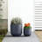 11 in. Navy Blue(Upgraded Interior) Medium Concrete Round Planter / Pot with Drainage Holes for Indoor & Outdoor-1100827122-1100827021