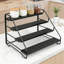 Étagère à épices réglable à 4 niveaux pour armoire, étagère à épices en métal extensible avec tablettes antidérapantes pour comptoir de cuisine, garde-manger et armoire