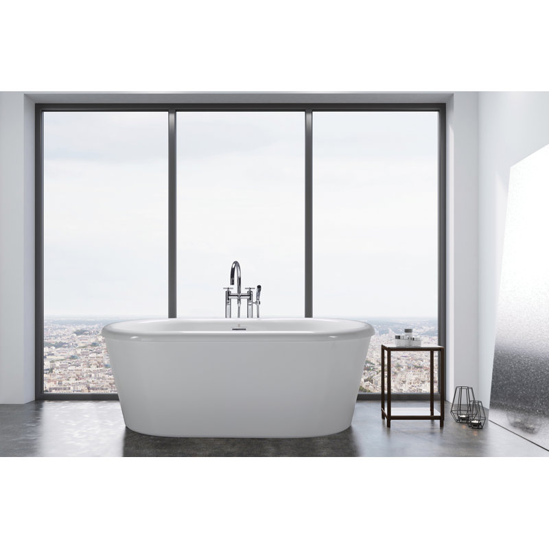 Noella Freestanding Soaker Tub, White