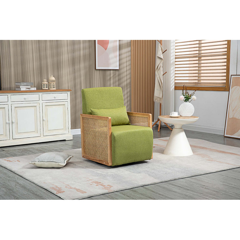Fauteuil rembourré Gilcrest, Lin vert