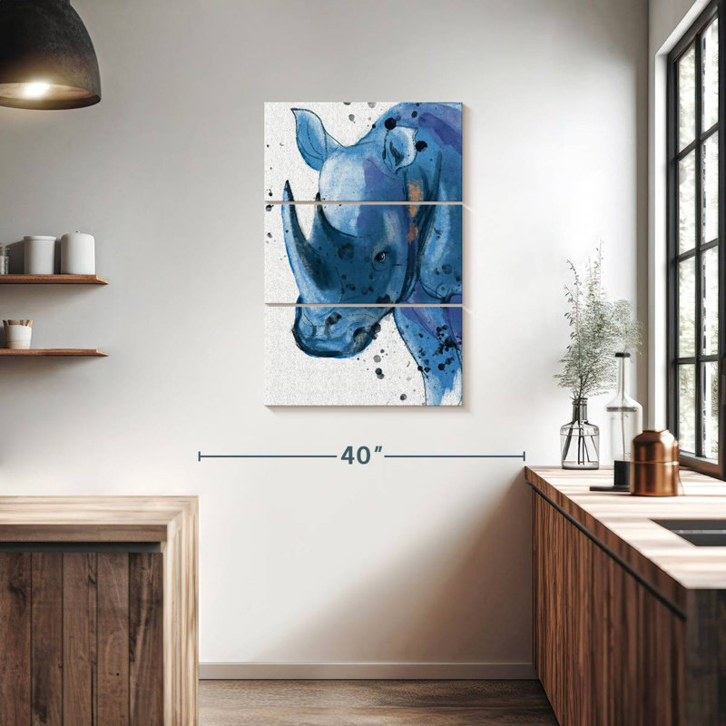Rhinocéros bleu ronce, H 38 po x l 24 po