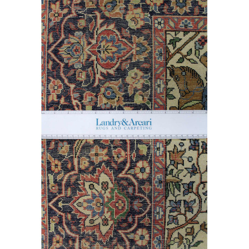 Tapis ivoire en laine noué à la main de conception unique 5 pi 3 po x 8 pi 3 po Tabriz New Age