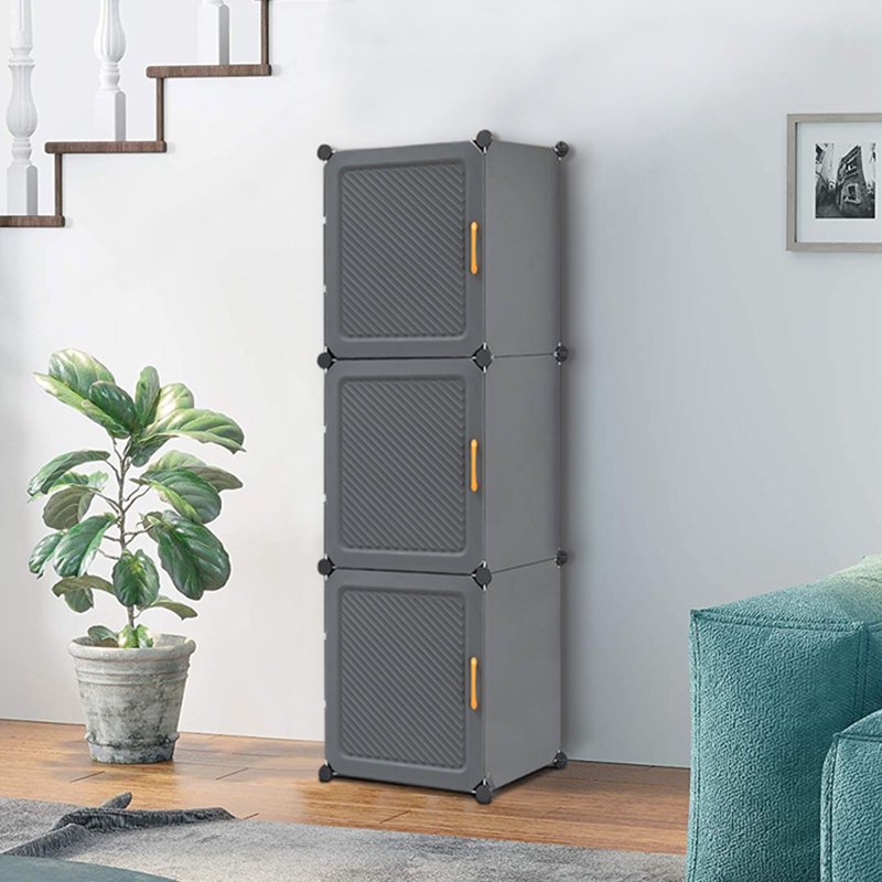 8 Pair Stackable Shoe Storage Cabinet