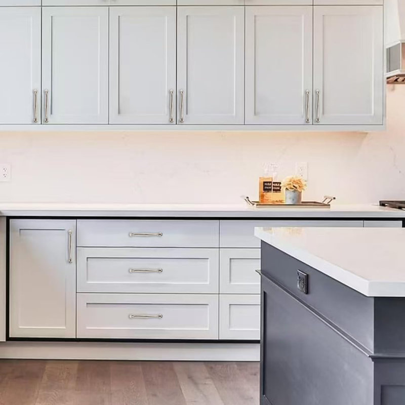 Paquet de 10 poignées d'armoire robustes en nickel poli avec trou central de 5 po pour quincaillerie d'armoire de commode