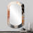 Gold and white Abstract Shapes harmony I - Abstract Shapes Cylinder Wall Mirror, Gold Asymmetrical Decorative Mirror, Printed Metal Art-2126287071