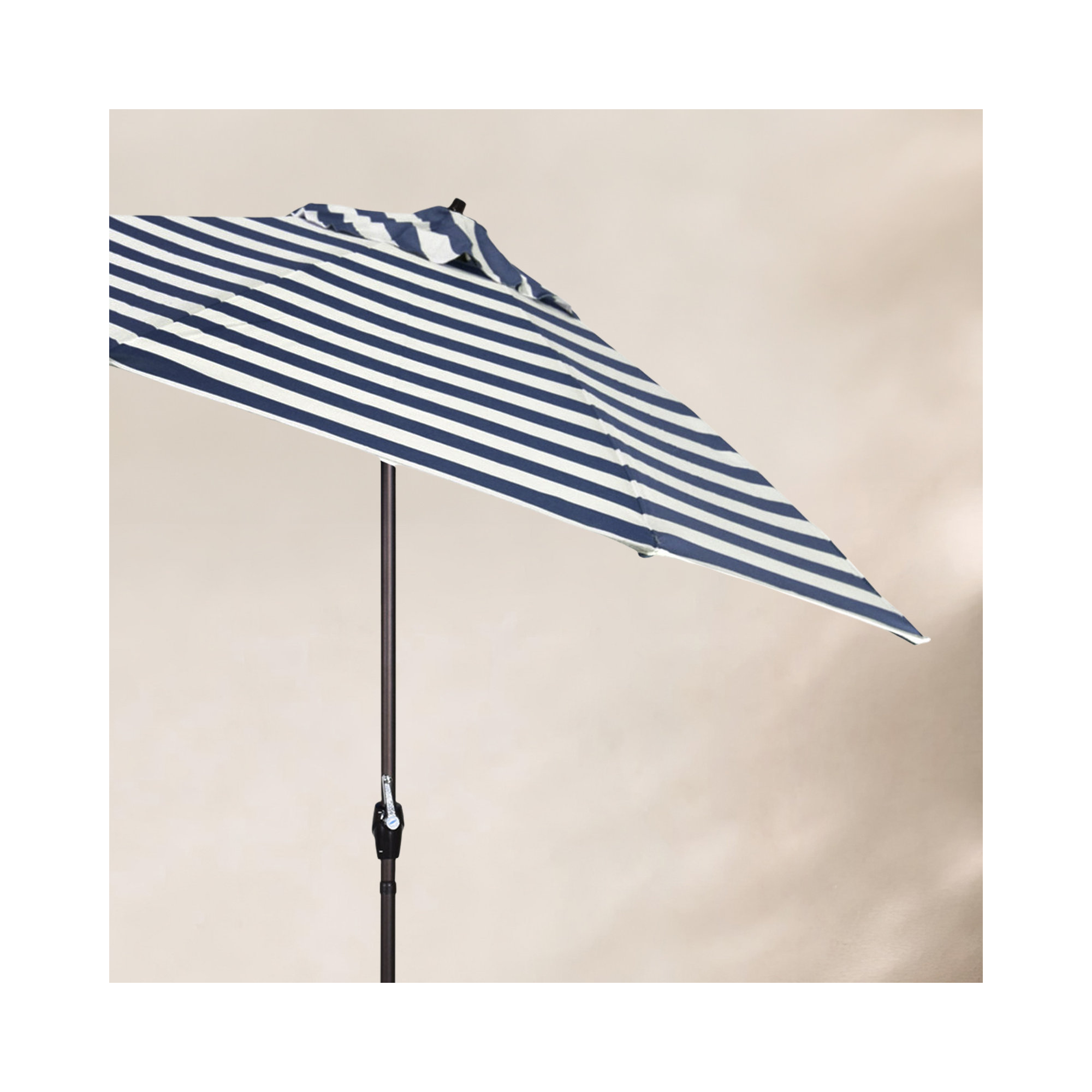 Stevie 108'' Outdoor Umbrella, Navy White Cabana Stripe