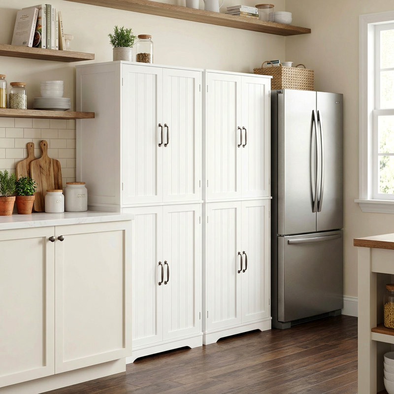 📦 Paquet de 2 armoires-garde-manger - Unité de rangement de ferme de 71 po de hauteur avec 6 tablettes chacune, surface imperméable