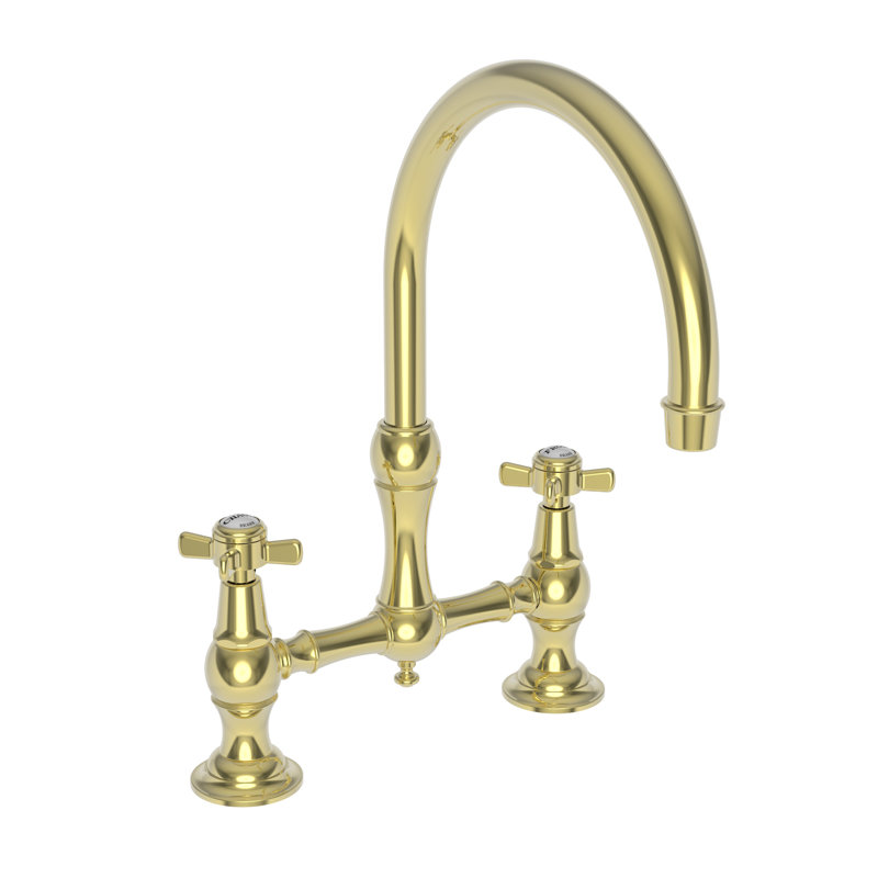 Fairfield Kitchen Bridge Faucet, Forever Brass