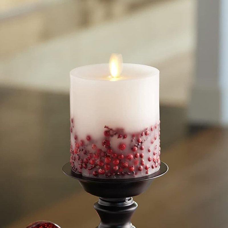 Flameless Pillar Candle with Plastic Holder