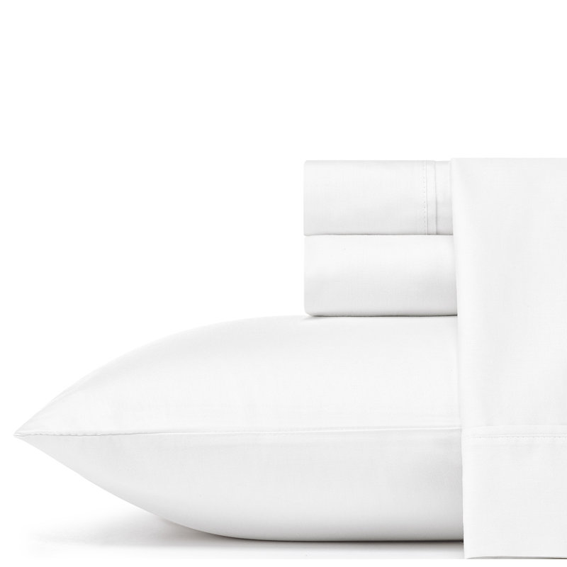 Ensemble de draps respirants Nautica en percale de coton imprimée à poches profondes, Blanc uni