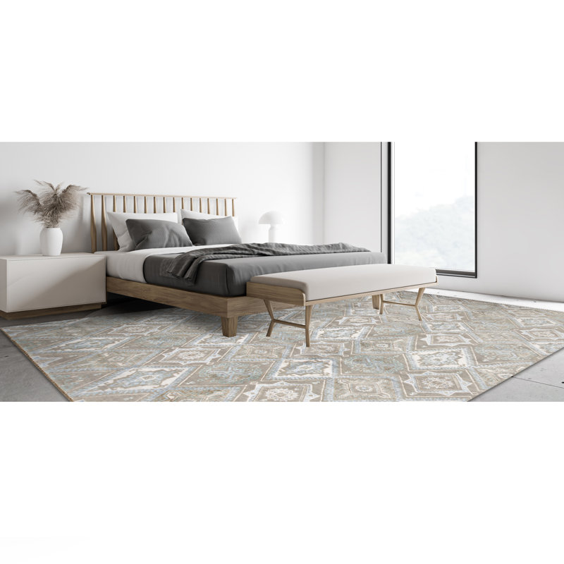Geometric Area Rug in Beige