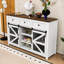 Buffet Modern Farmhouse avec porte de grange coulissante, tablettes réglables et tiroirs-811556312