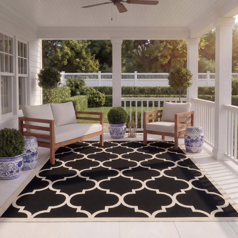 Herefordshire Performance Geometric Indoor/Outdoor Area Rug, Rectangle 8' x 11'