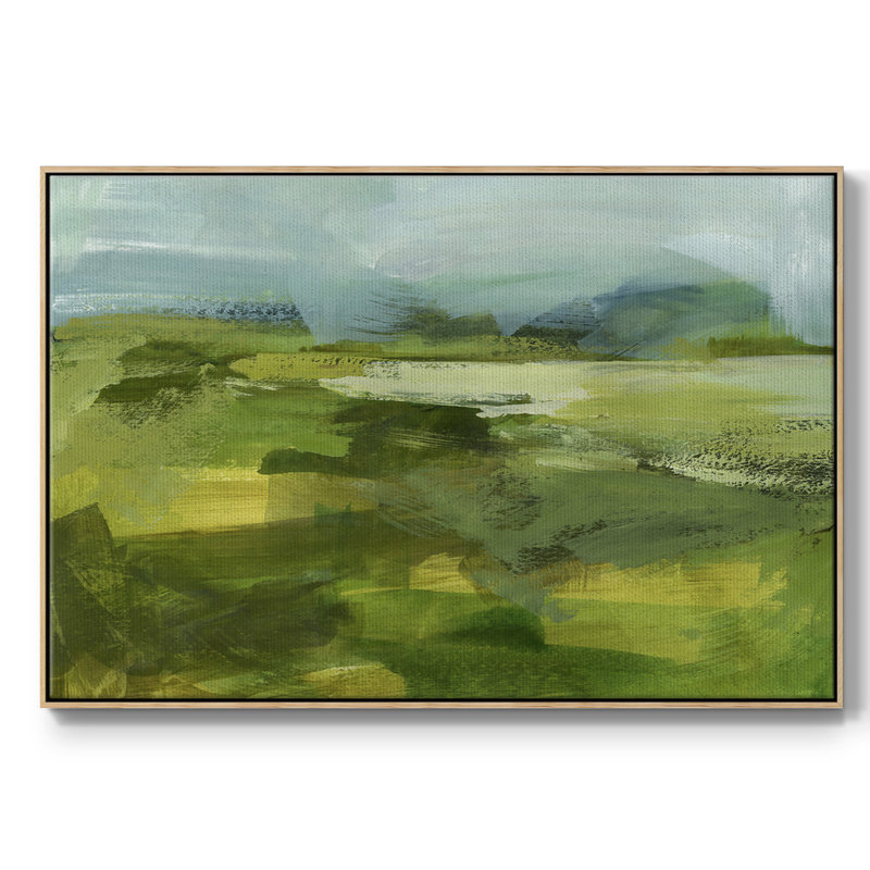 Emerald View IV - reproduction de cadre photo simple, H 27 po x l 41 po x P 2 po, Toile naturelle avec cadre flottant
