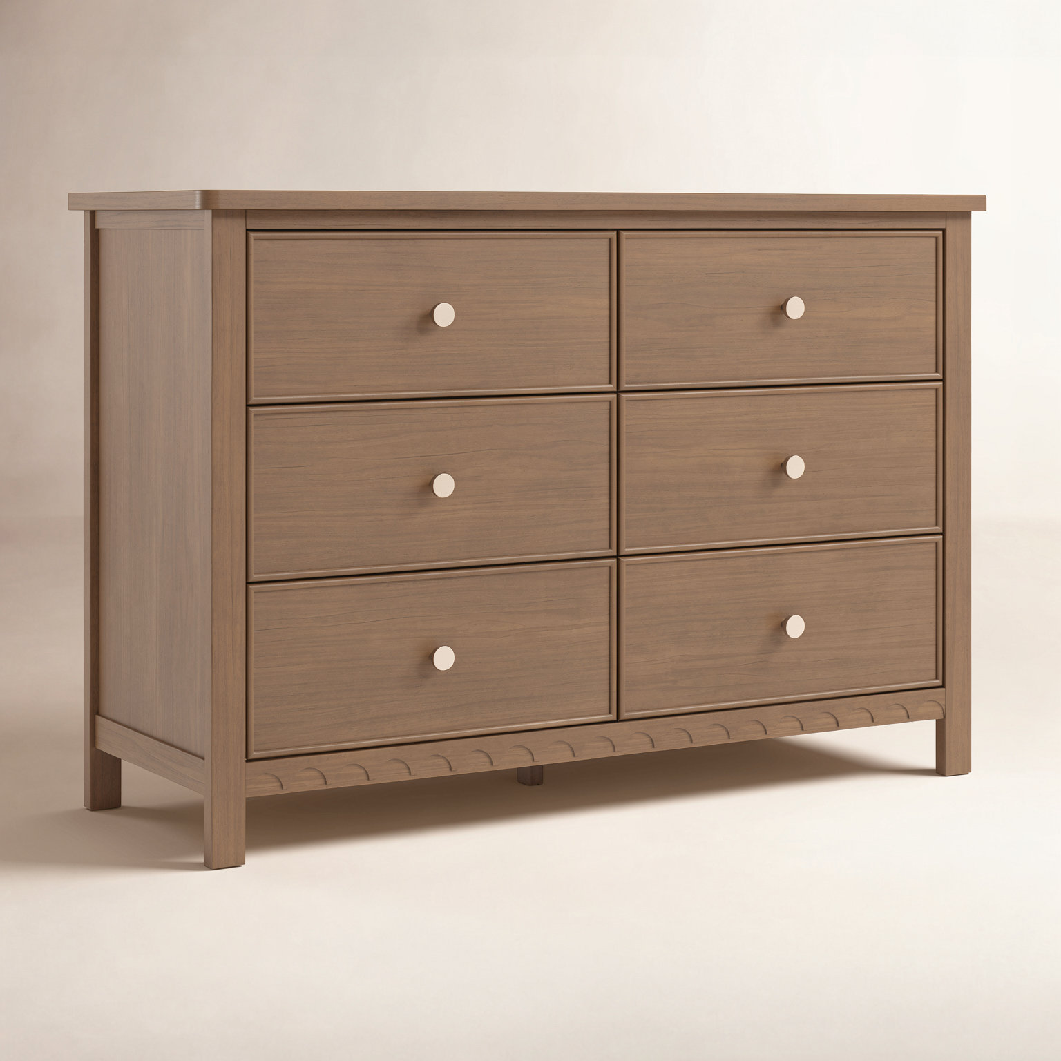 Sasha 6-Drawer Double Dresser, Hazelnut