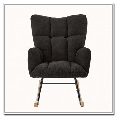 Chaise berçante en tissu Teddy
