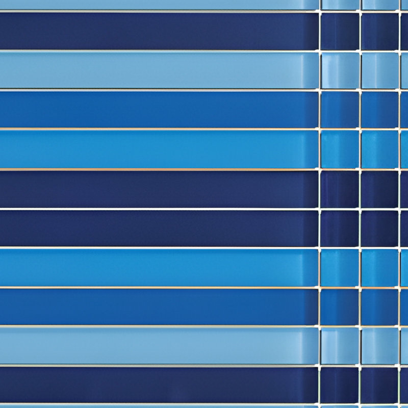 échantillon - Mosaïque De Verre De Taille Aléatoire De Cristal En Bleu