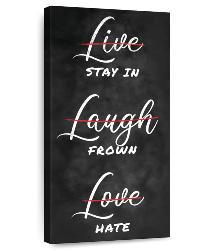 Stay In Frown Hate Typography, 36" H x 18" W