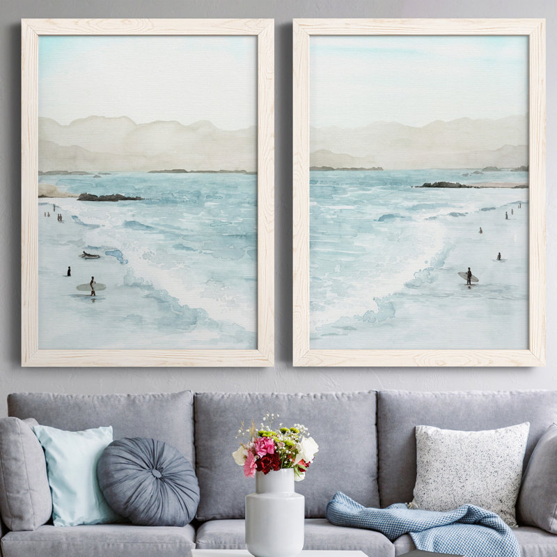 " In The Surf I " 2 - Pieces Painting Print, 31.5" H x 47" W, White