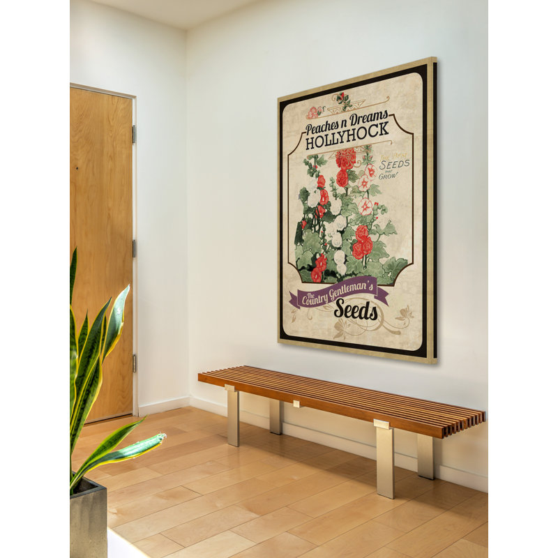 « fleur packet hollyhock », reproduction d’art sur toile tendue, H 24 po x l 16 po