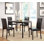 Ensemble de salle à manger en métal 5 pièces avec plateau en faux marbre et 4 chaises d'appoint
