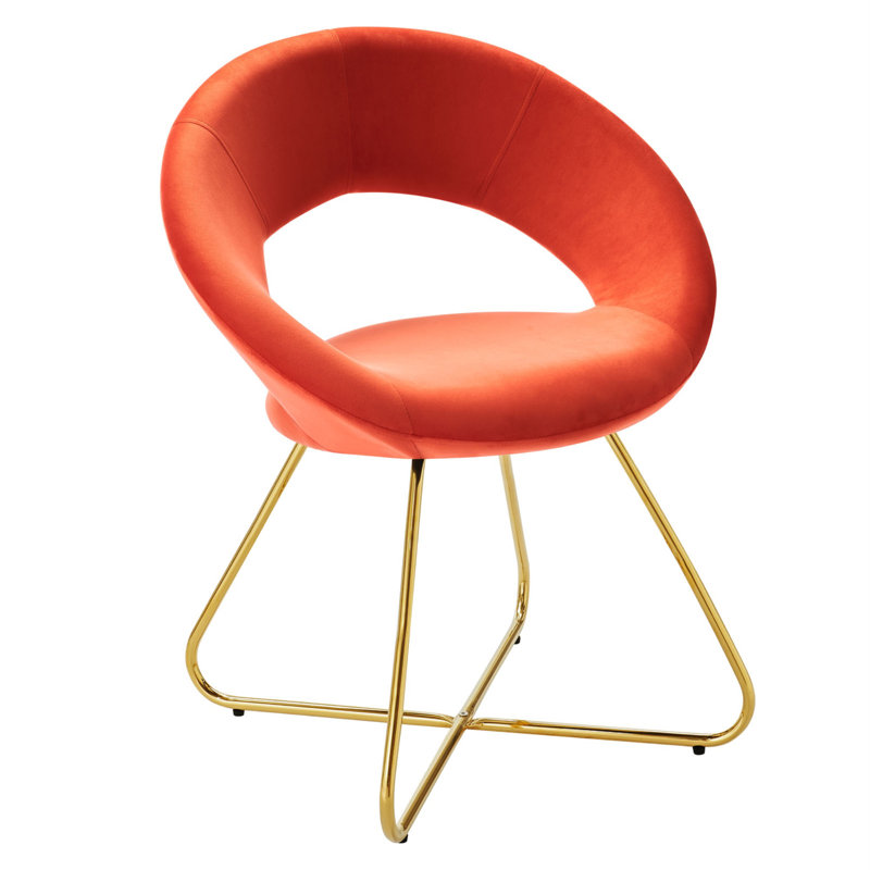Ensemble de 2 chaises de salle à manger rembourrées Modway Nouvelle, Or, Orange