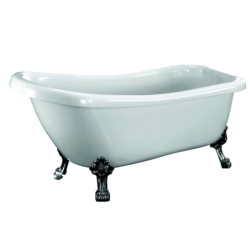 Baignoire sur pattes en acrylique 67 "x 29" Kingston, Nickel brossé