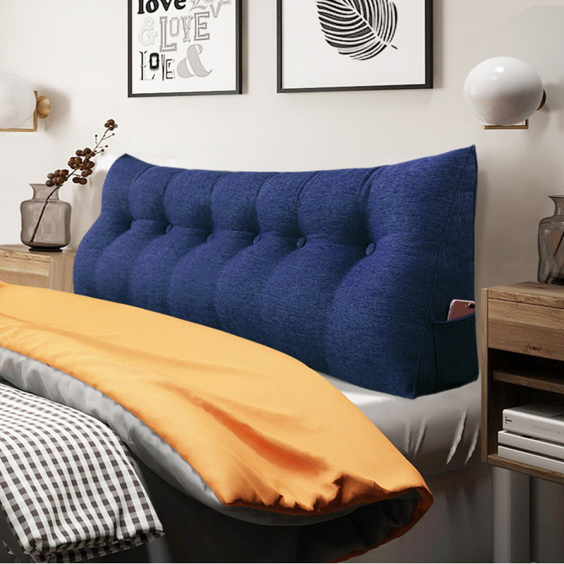 180cm Curved Headboard Pillow, 50cm H x 180cm W, Grey