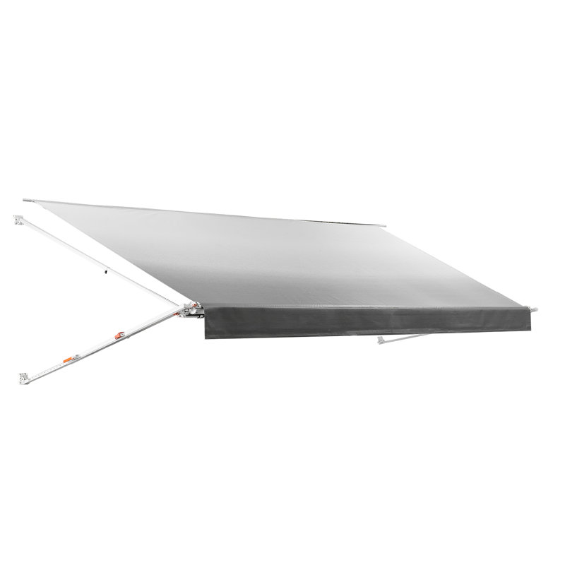Manual RV Awning Kit with Sunshade Screen, 18.12FT Retractable Awning Featuring Aluminum Frame & Waterproof Fabric, Ideal for Outdoor Camping Trailers and Compatible with Most RVs (18FT Type)