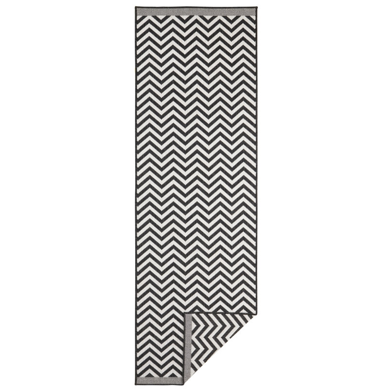 Palma Woven Black Rug, Runner 80 x 250cm