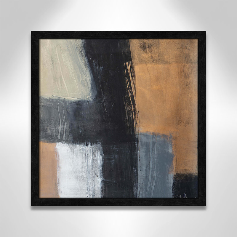 «Metallic Slate II» par Casa Fine Arts, Cadre noir mince, H 17 po x l 17 po x P 0,75 po