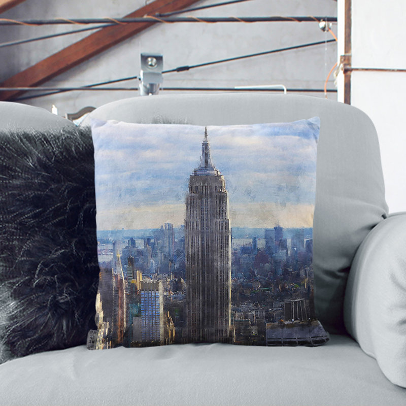 The Empire State Building Vol.2 Painting Scatter Cushion, 40cm H x 40cm W x 15cm D