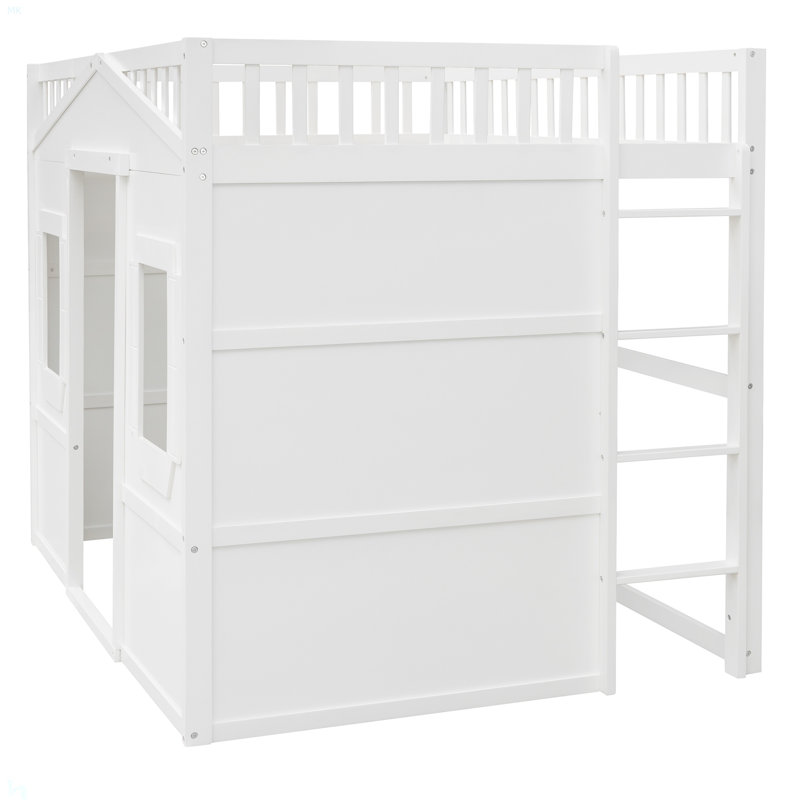 Lit mezzanine avec échelle House, Blanc