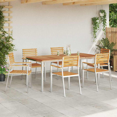 Wood Patio Dining Set with Rectangular Table