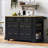 Kitchen Island with 6 Drawers, Pull Out Trash Can Storage, Rolling Kitchen Island on 5 Wheels with Drop Leaf, Power Outlet, 5 Open Side Racks for Kitchen, Dining Room-44665092