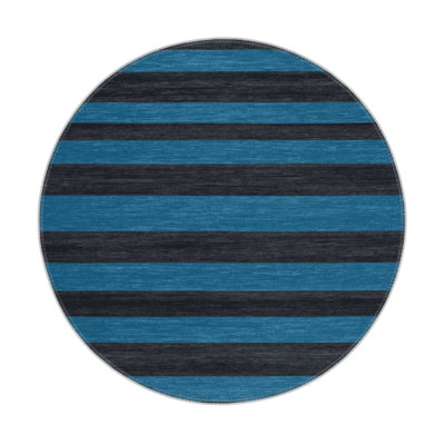 HorizontalStripes Blue Indoor and Outdoor Area Rug