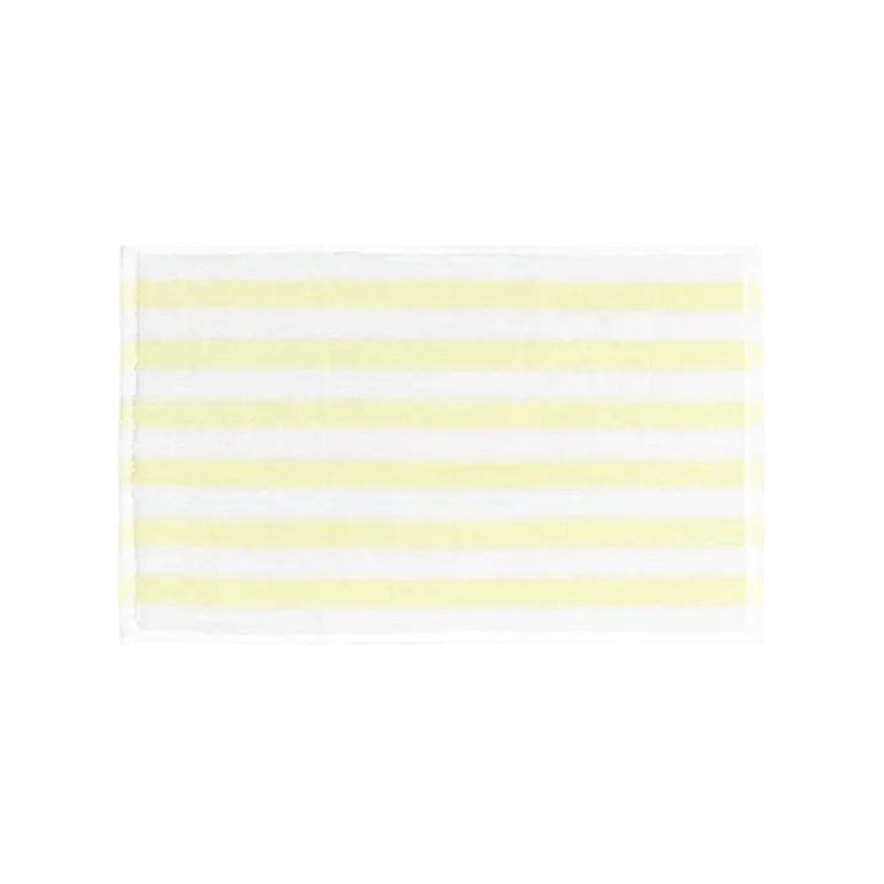 100% Cotton Hand Towel, White/Transparent Yellow Wide Stripe