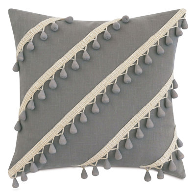 Felicity Appliqued Linen Throw Pillow